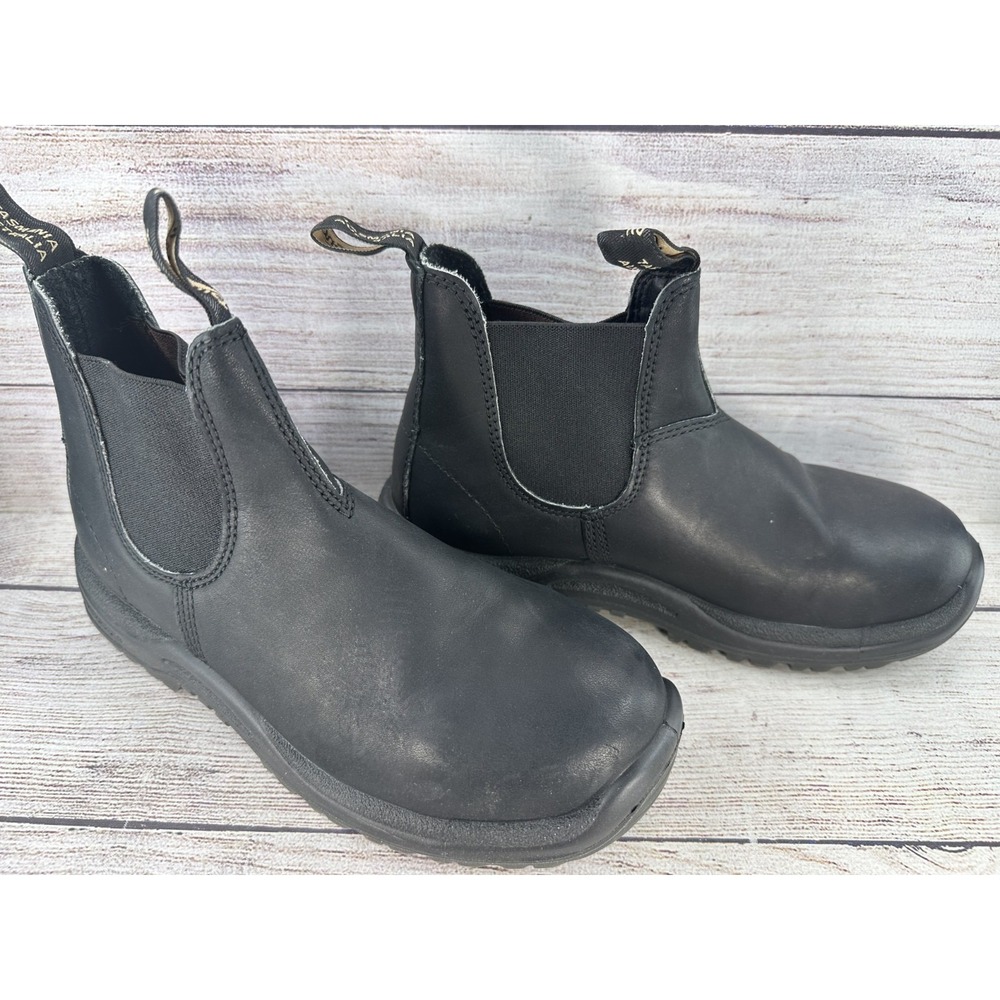 Blundstone Women's Black Safety Chelsea Leather Pull On Work Boots Size 8 AU 5